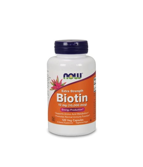 Now Foods, Биотин 10 000 мкг, сильный биотин для волос и ногтей, 120 капсул. биотин now foods 120 капсул 2 упаковки