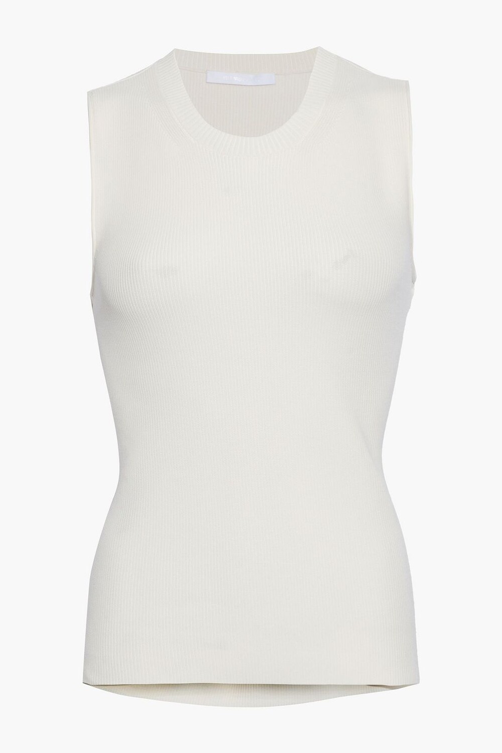 

Майка в рубчик с вырезом HELMUT LANG, слоновая кость