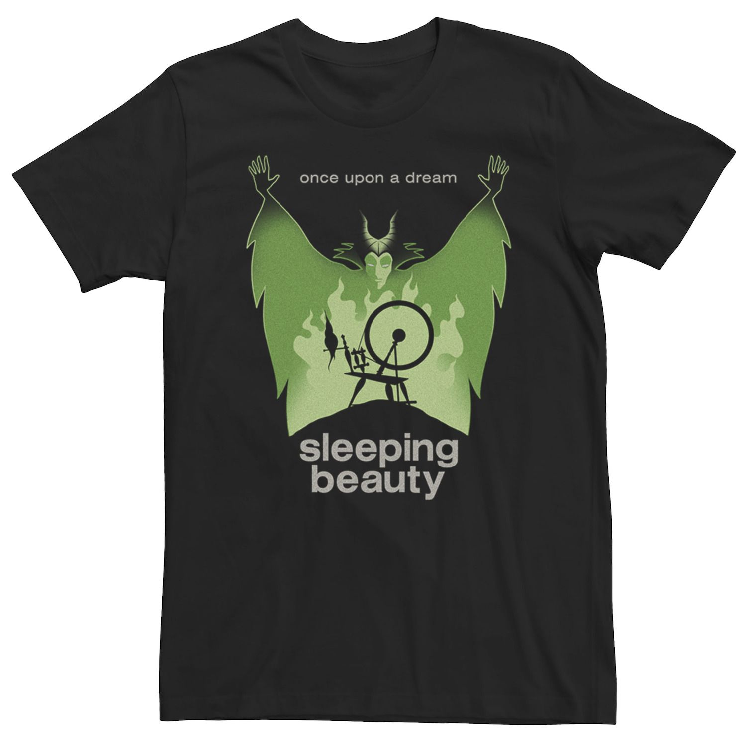 Мужская футболка с прялкой Sleeping Beauty Villains Disney, черный цена и фото