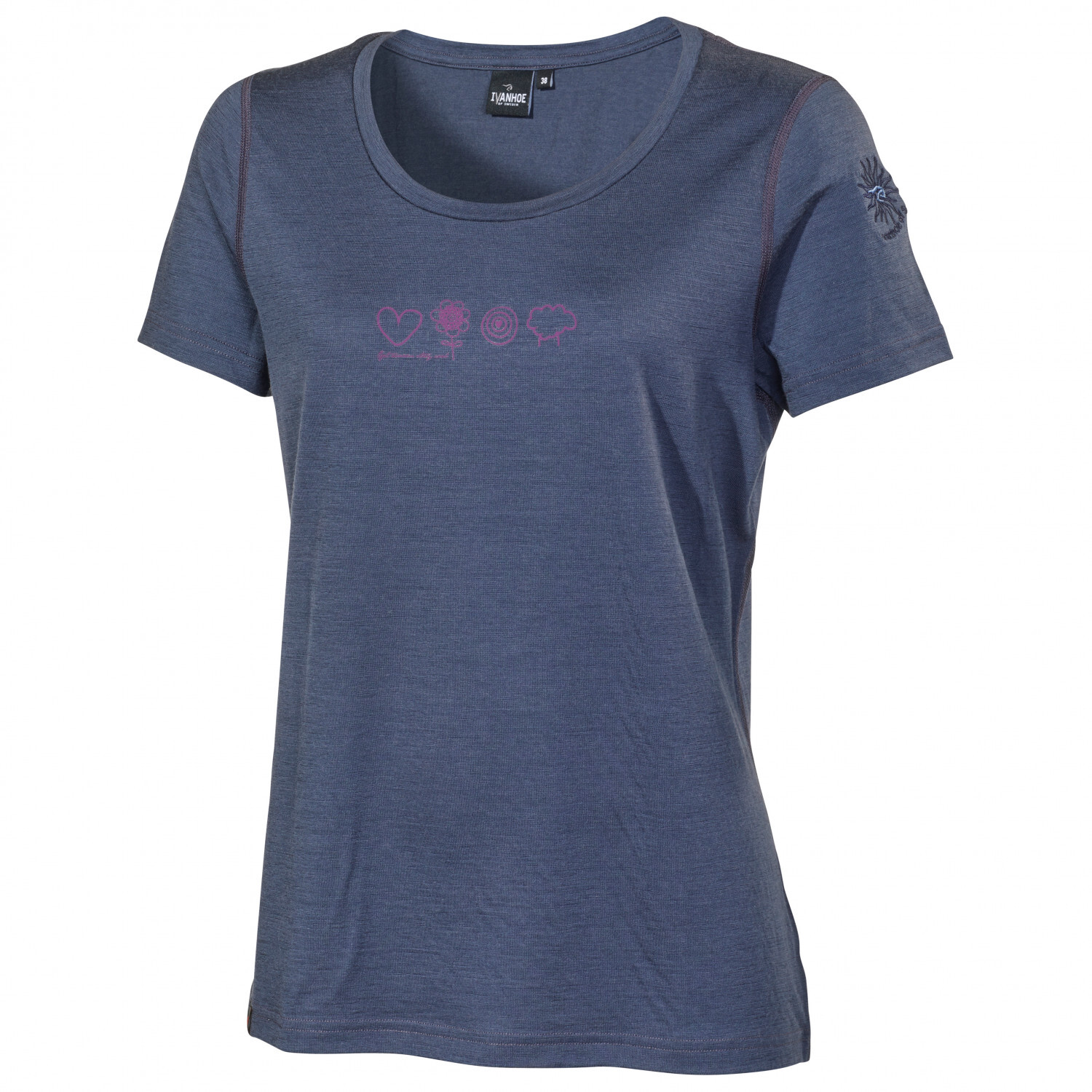 

Футболка Ivanhoe Of Sweden Women's UW Meja Symbols, цвет Steel Blue