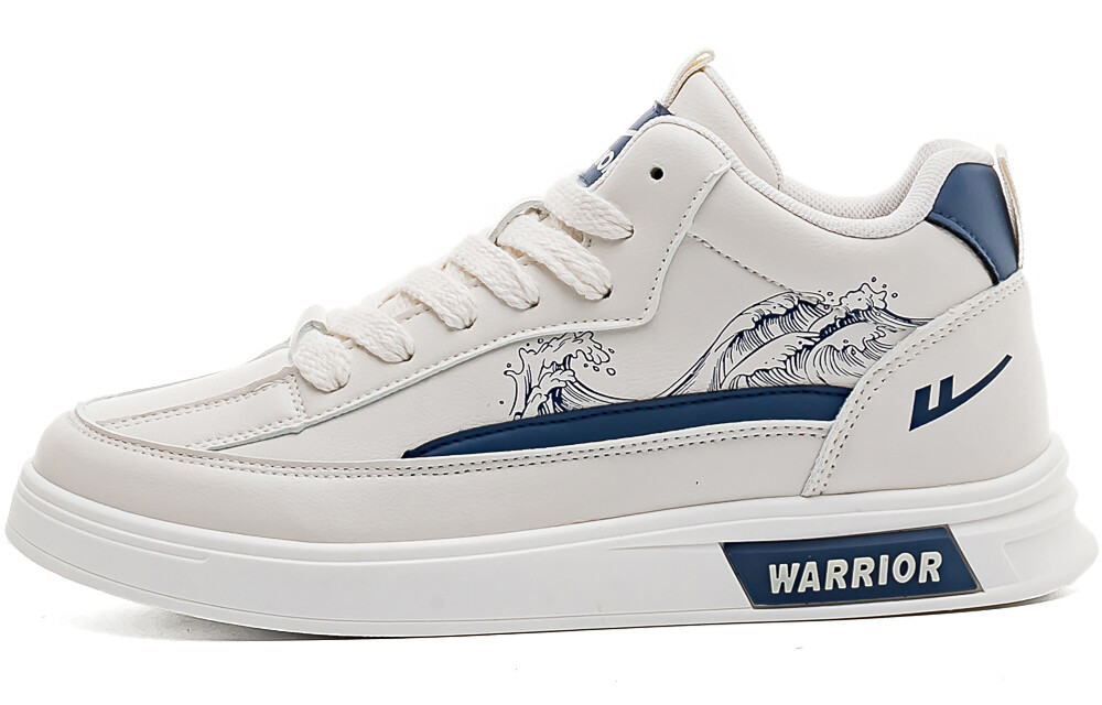 

Кроссовки WARRIOR Skateboarding Shoes Men High-top Dark Blue, бежевый/темно-синий