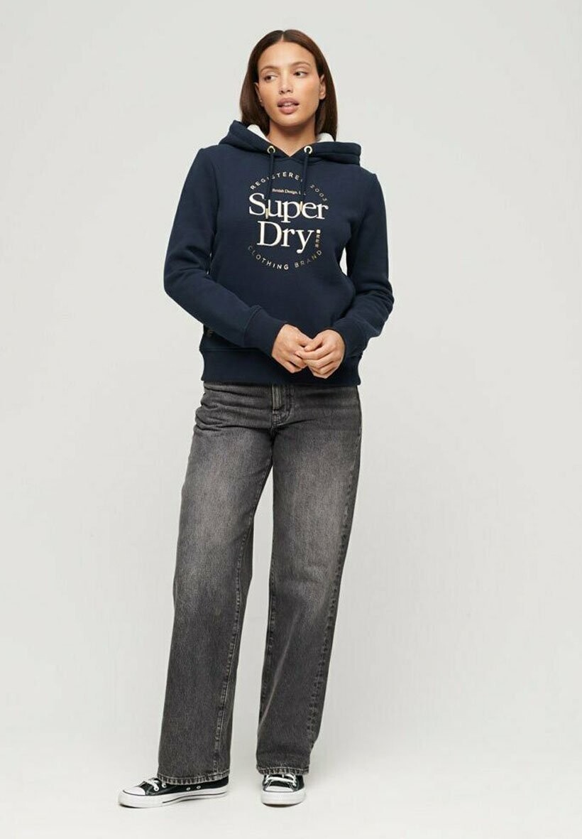 

Толстовка Superdry LUXE METALLIC LOGO, темно-синий