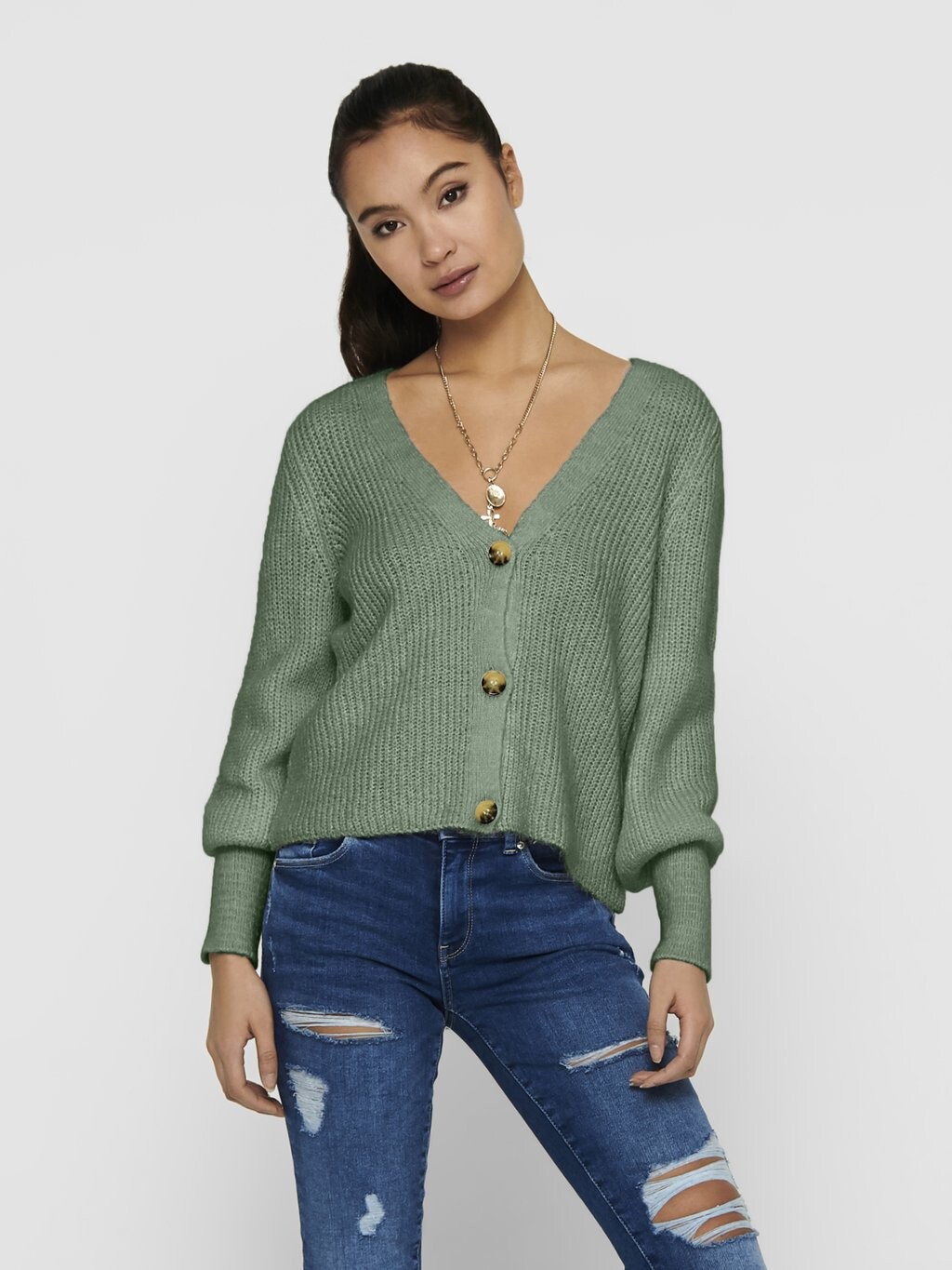 

Кардиган ONLY Onlclare Ls Noos, зеленый, Зеленый;серый