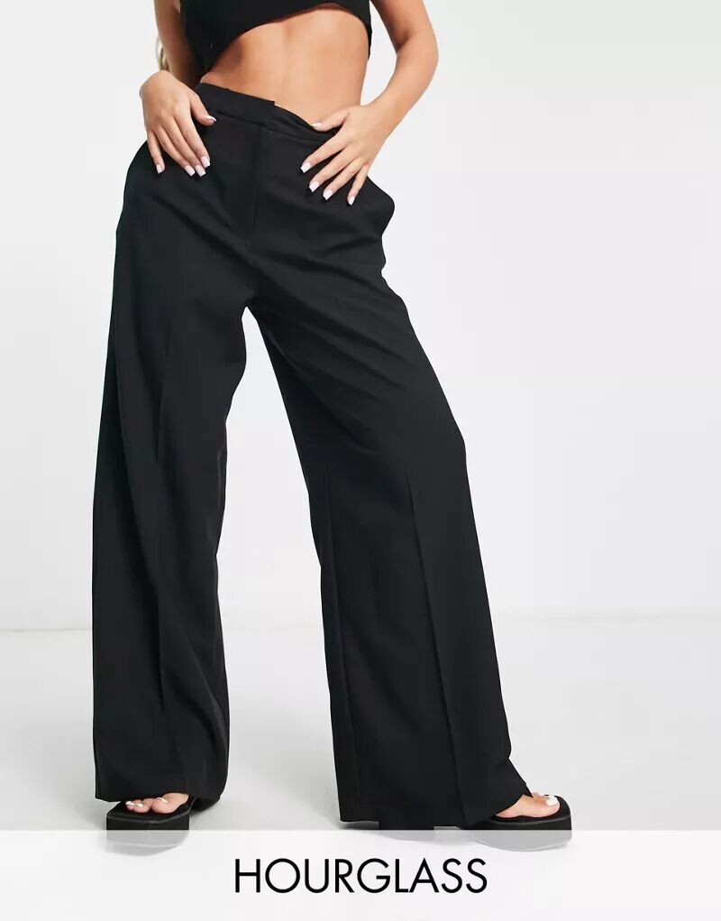 

Черные широкие брюки ASOS Hourglass, Черный
