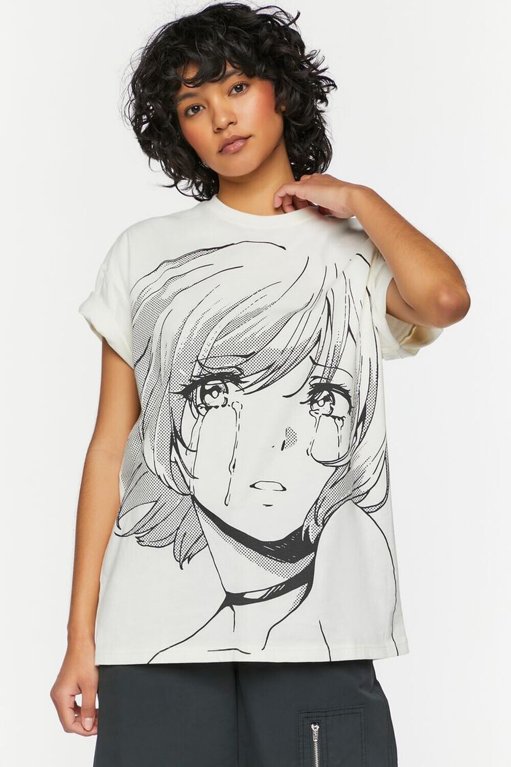 

Футболка с рисунком Animebae Sad Girl Forever 21, белый