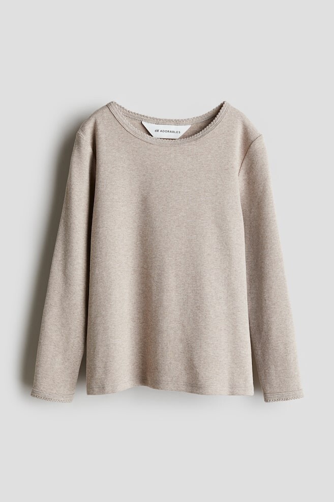 

Рубашка из хлопка в рубчик H&M, бежевый