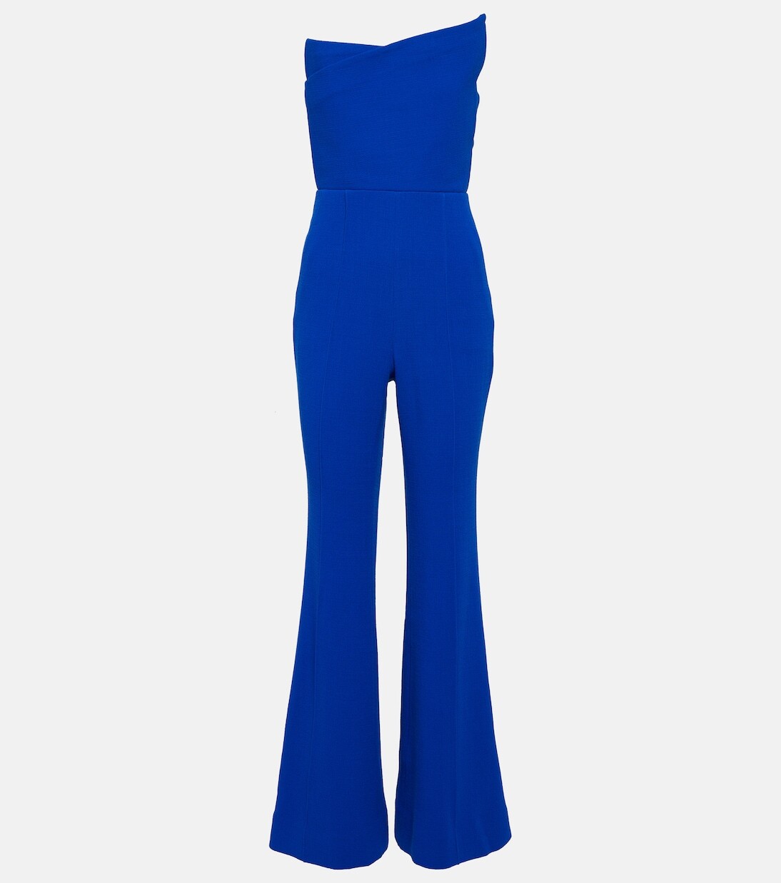 

Асимметричный комбинезон из шерстяного крепа Roland Mouret, синий