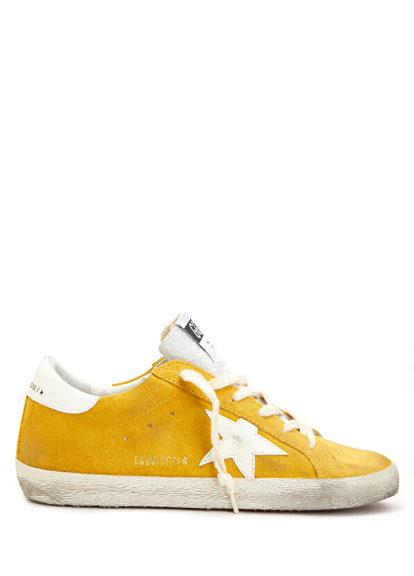 

Желтые женские кожаные кроссовки состаренной текстуры Golden Goose, Желтый, Желтые женские кожаные кроссовки состаренной текстуры Golden Goose