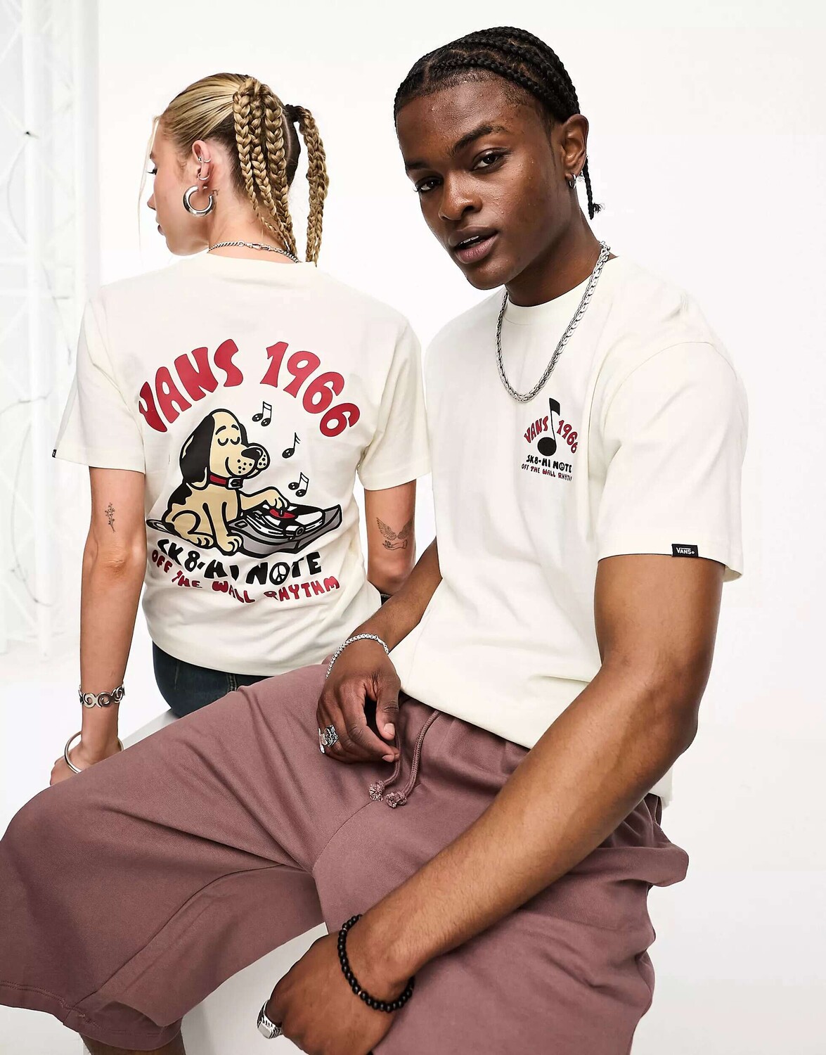 

Белая футболка с принтом на спине Vans Rhythm Pup, Белый