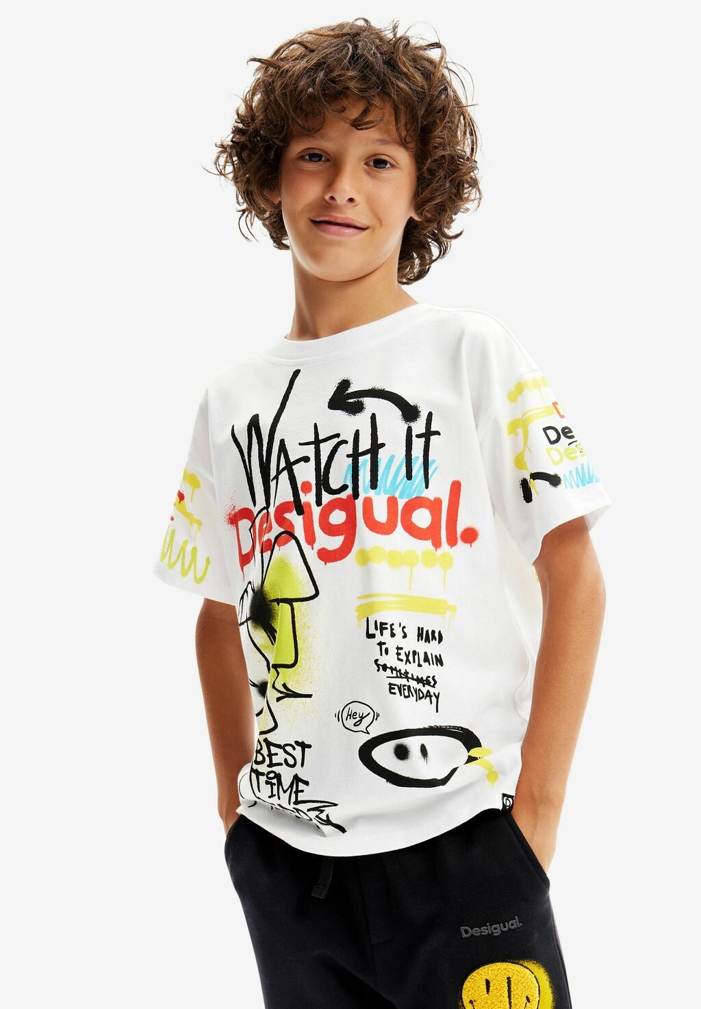 

Футболка с принтом GRAFFITI MESSAGE Desigual, цвет white