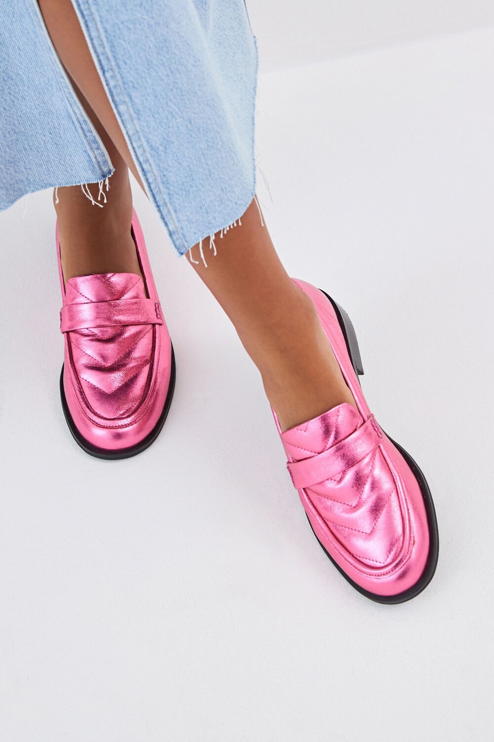

Стеганые кожаные лоферы Forever Comfort Next, розовый