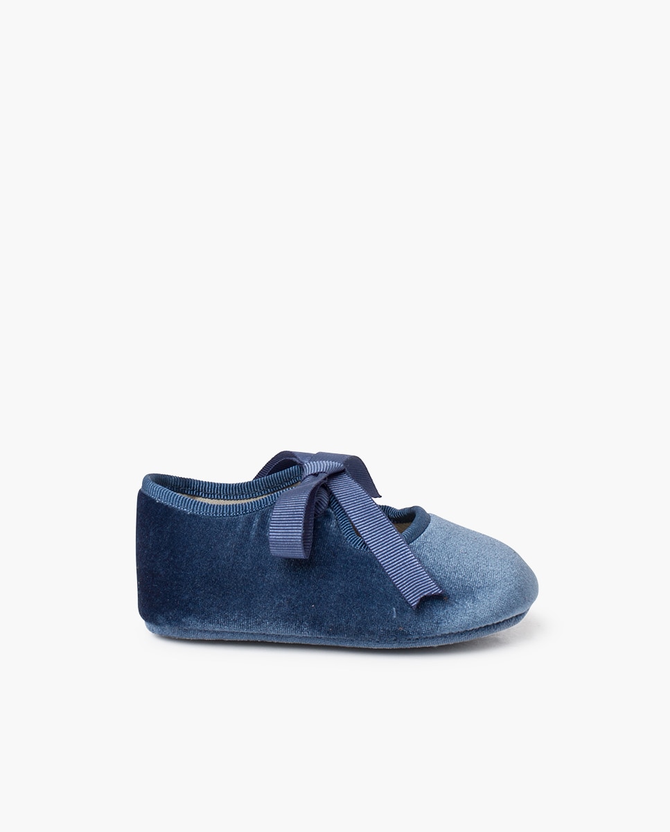 Туфли Мэри Джейн для девочки с бантиком из фая Pisamonas, светло-синий цена и фото