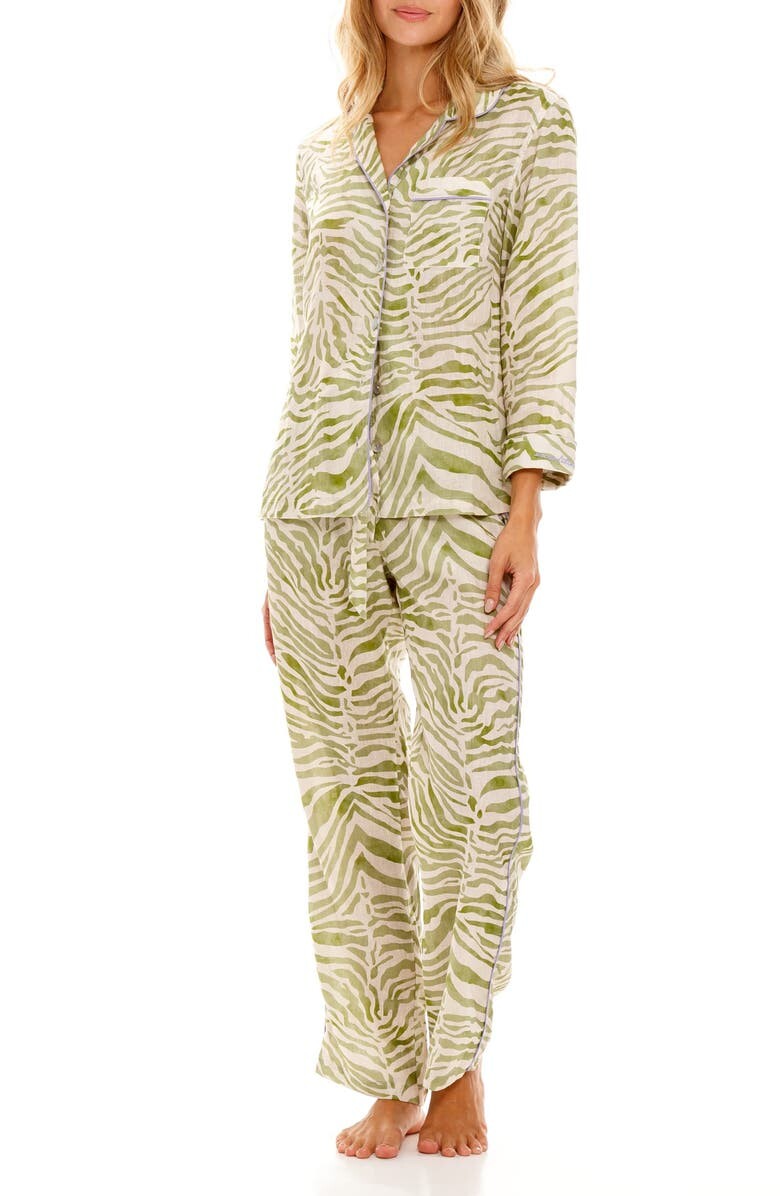 

Льняная пижама Emma Olive Zebra THE LAZY POET, зеленый