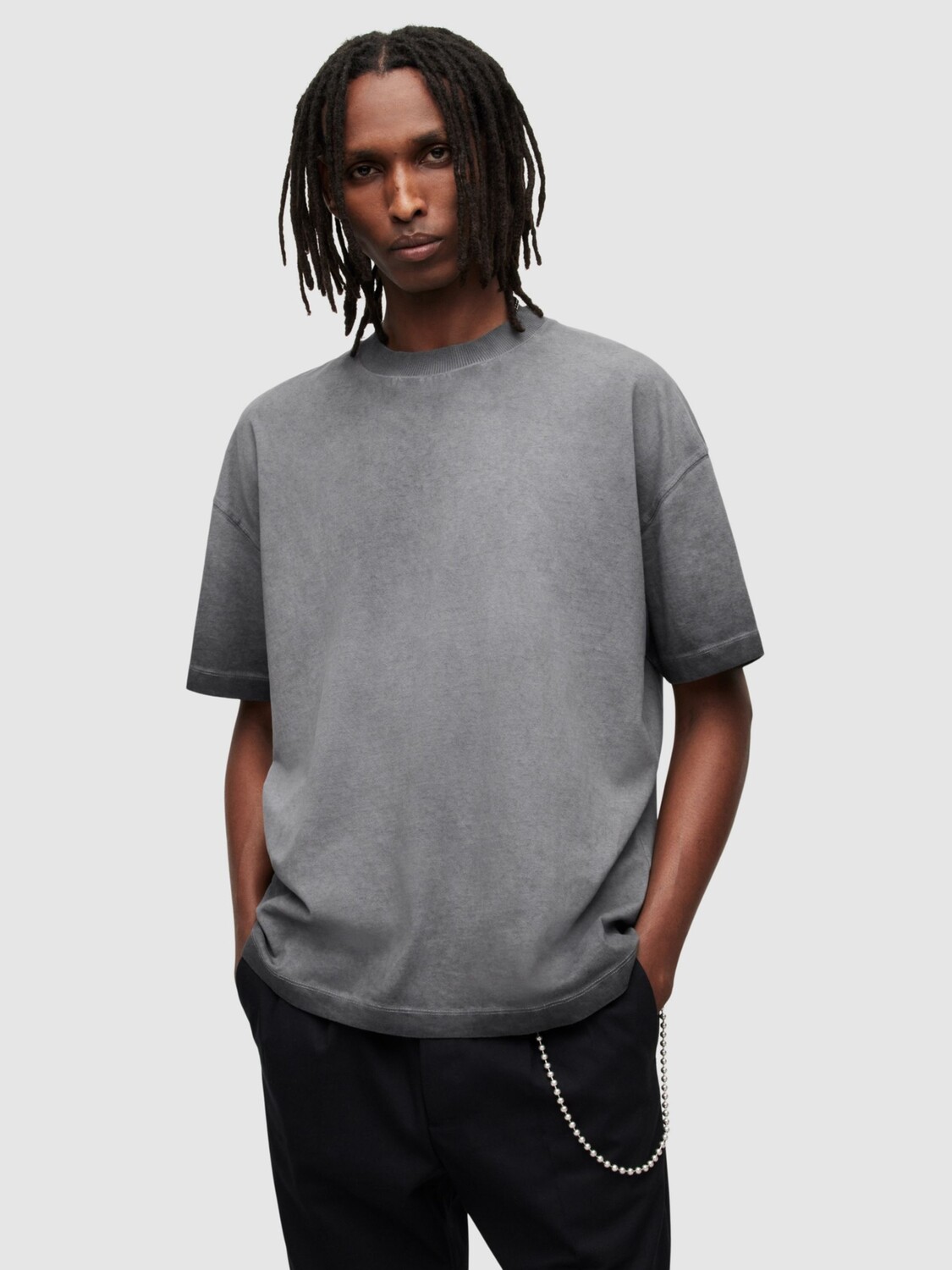 

Футболка AllSaints Parc, мытая черная, Черный