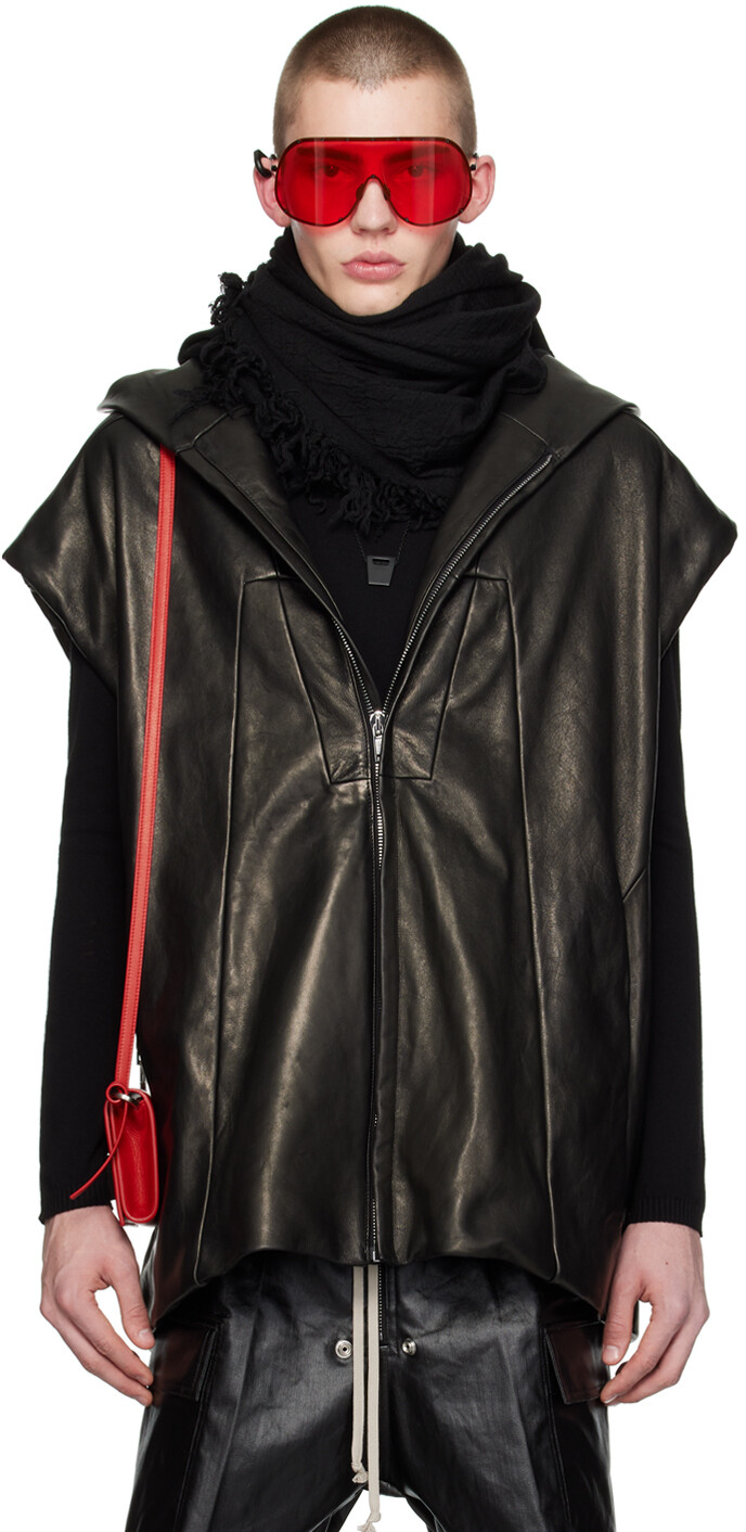 

Черный кожаный жилет Luxor Rick Owens