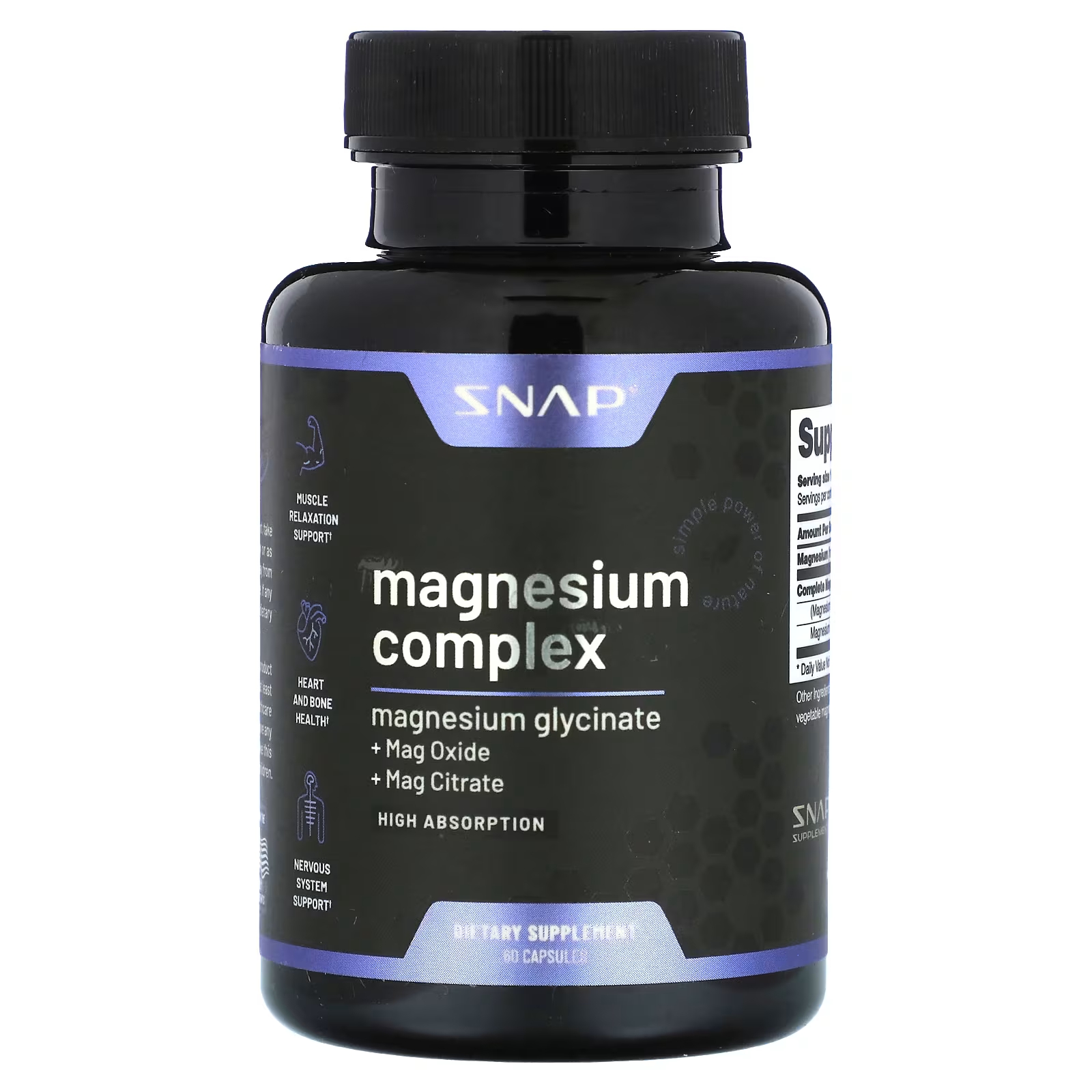 Магниевый комплекс Snap Supplements, 60 капсул усилитель оксида азота snap supplements 60 капсул