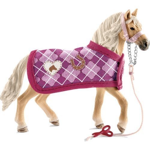 Schleich, Статуэтка, андалузская лошадь и модный набор седло для верховой езды на лошади для лошадей пони