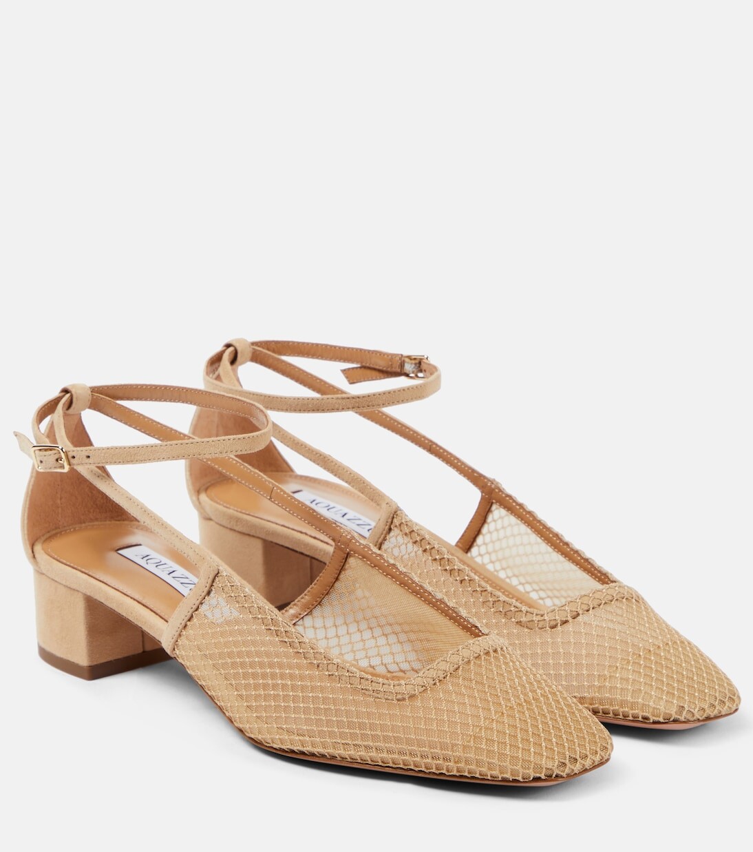 

Туфли forbidden love 35 из сетки и замши Aquazzura, нейтральный