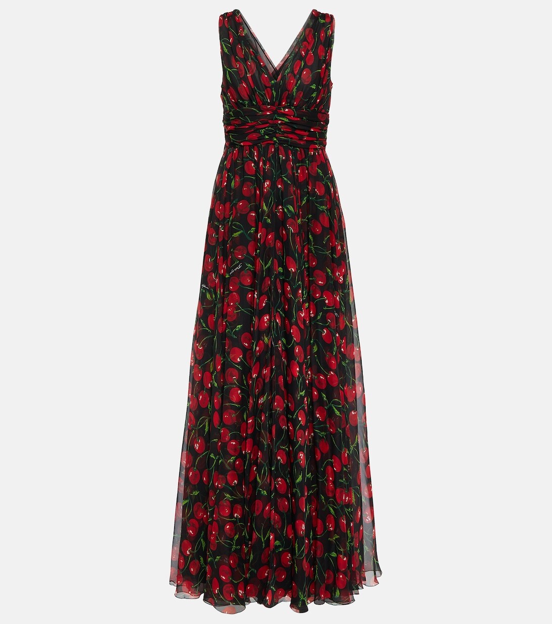 

Платье вишневого цвета из шелкового шифона DOLCE&GABBANA, черный