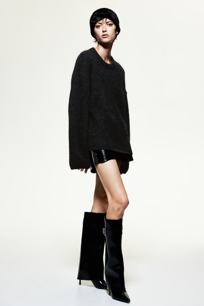 

Свитер оверсайз из микса мохера H&M, серый