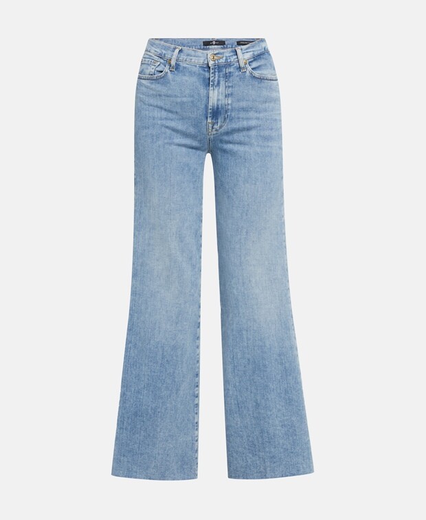 

Джинсы с вырезом 7 for all Mankind, светло-синий