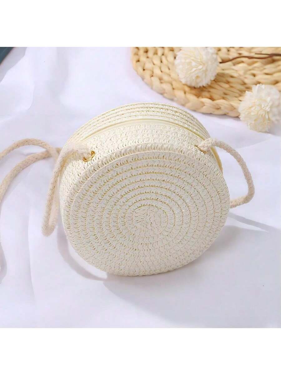 Мини-сумка на плечо, белый оптовая продажа модная соломенная женская летняя сумка из ротанга плетеная богемная пляжная женская сумка ручной работы плетеная дорожн