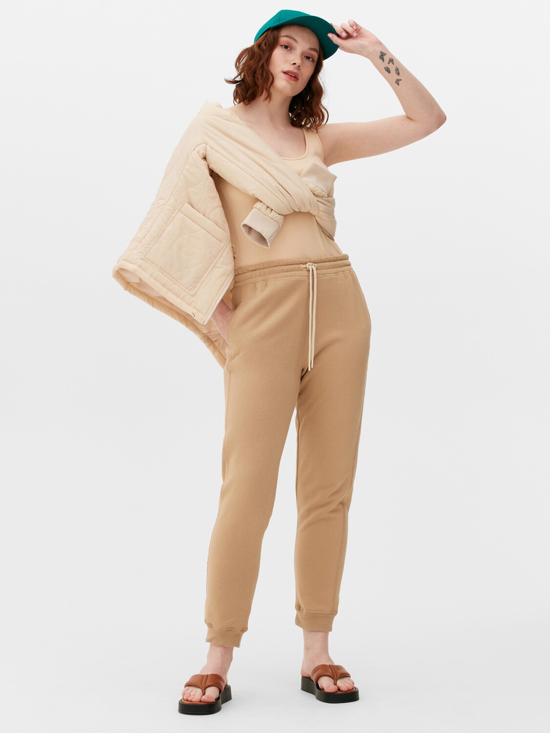 

Футболка из эластичного хлопка Primark, телесный