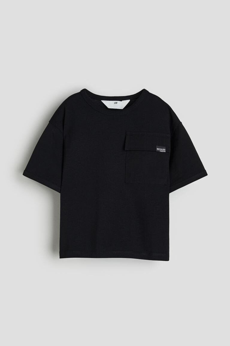 

Футболка с нагрудным карманом H&M, черный