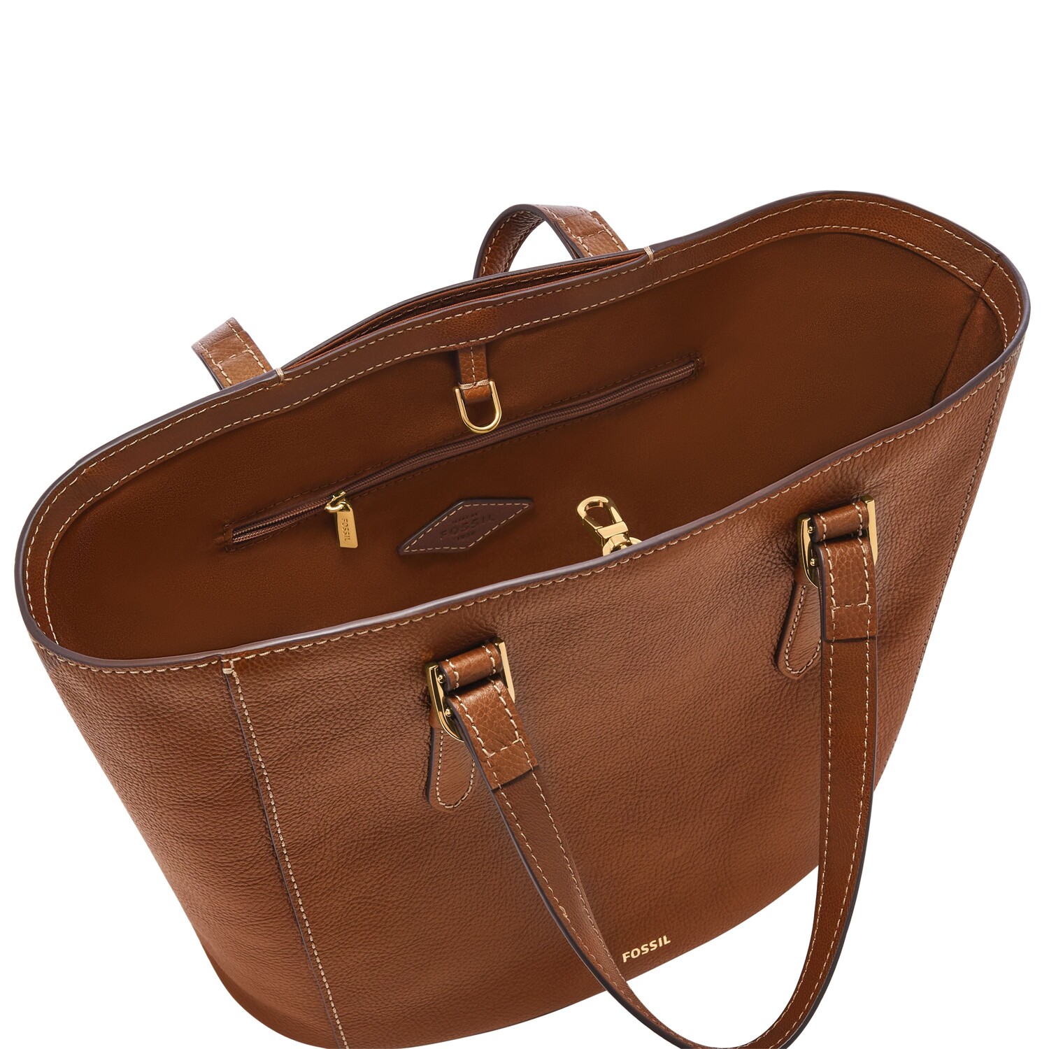 

Женская кожаная дорожная сумка Fossil Tessa Lite из шкуры, коричневый