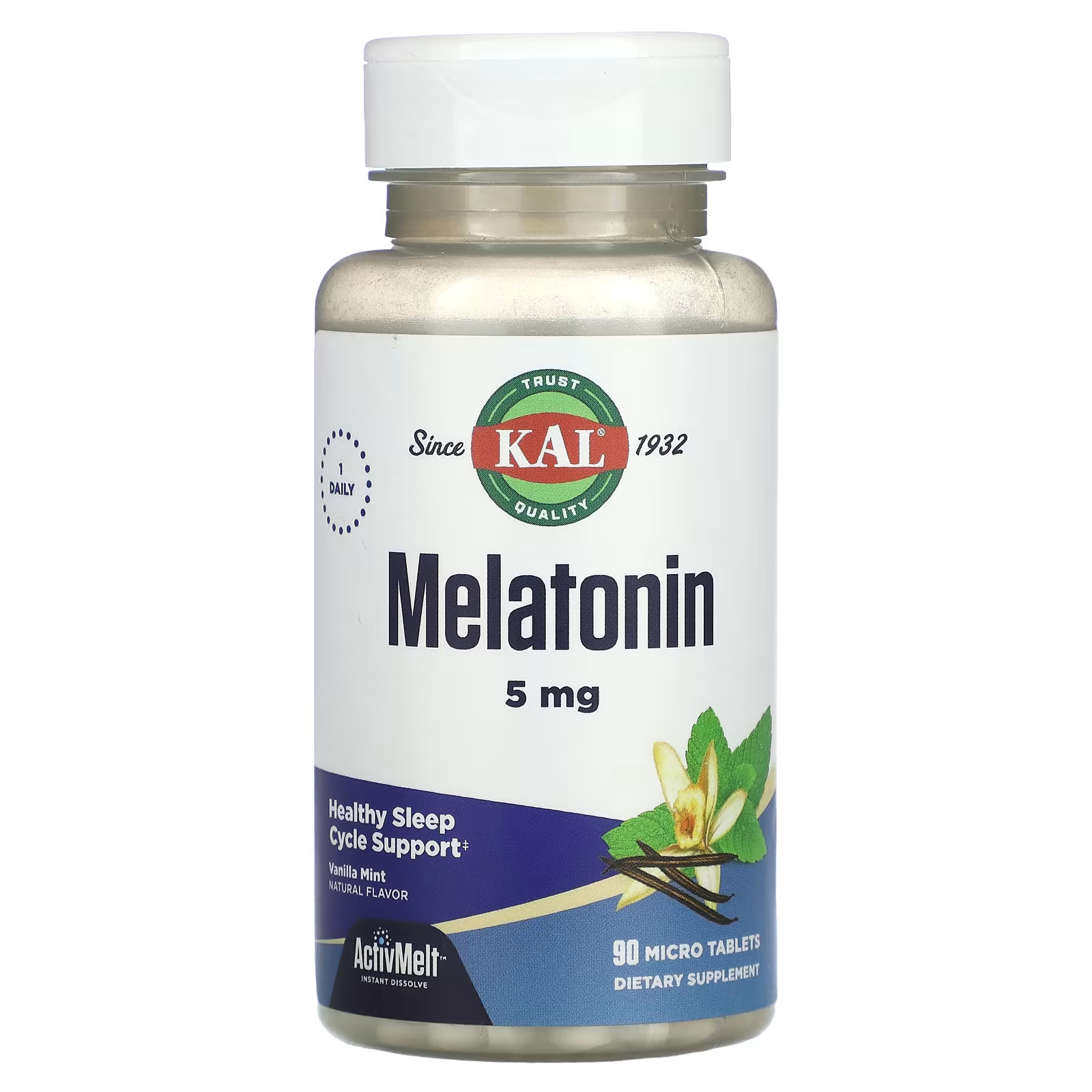 KAL Мелатонин ванильное мясо 5 мг 90 микротаблеток цена и фото