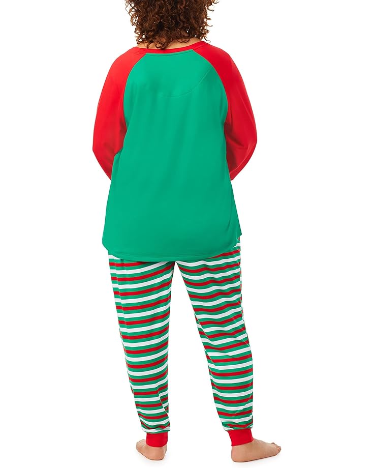 Пижамный комплект Pajamarama Plus Size Elf Long PJ Set, цвет Holiday Stripe