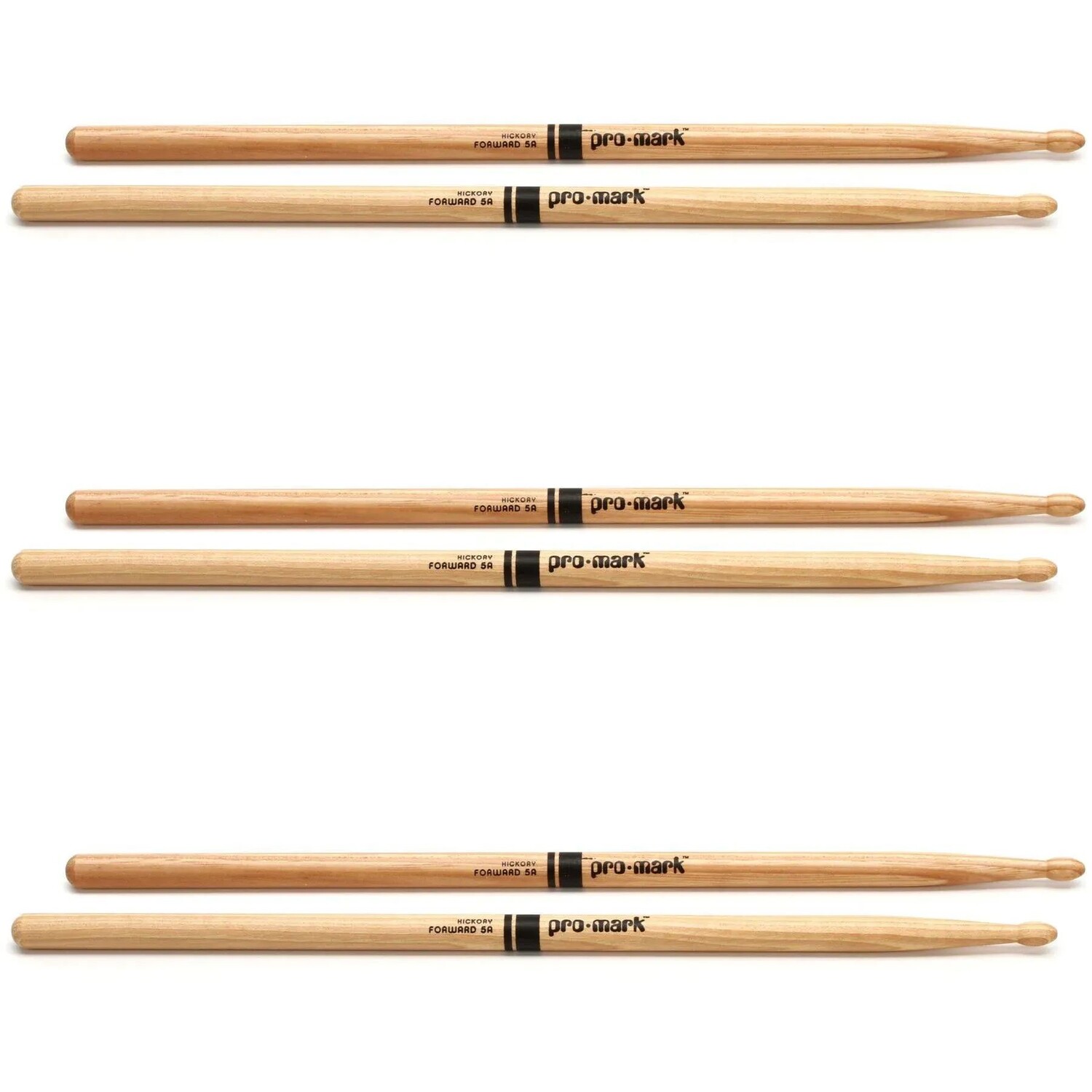 

Барабанные палочки Promark Classic Forward (3 пары) — гикори — 5А — деревянный наконечник