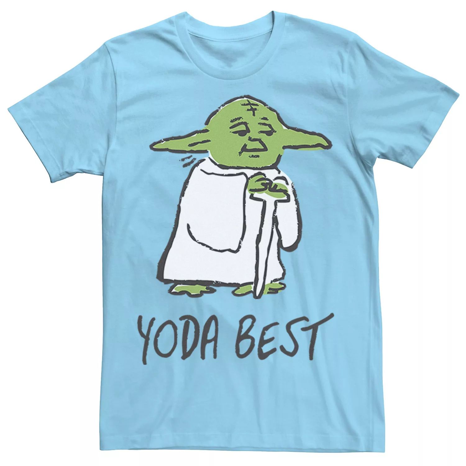 Мужская футболка с лучшим портретным эскизом «Звездные войны Йода» Star Wars, светло-синий