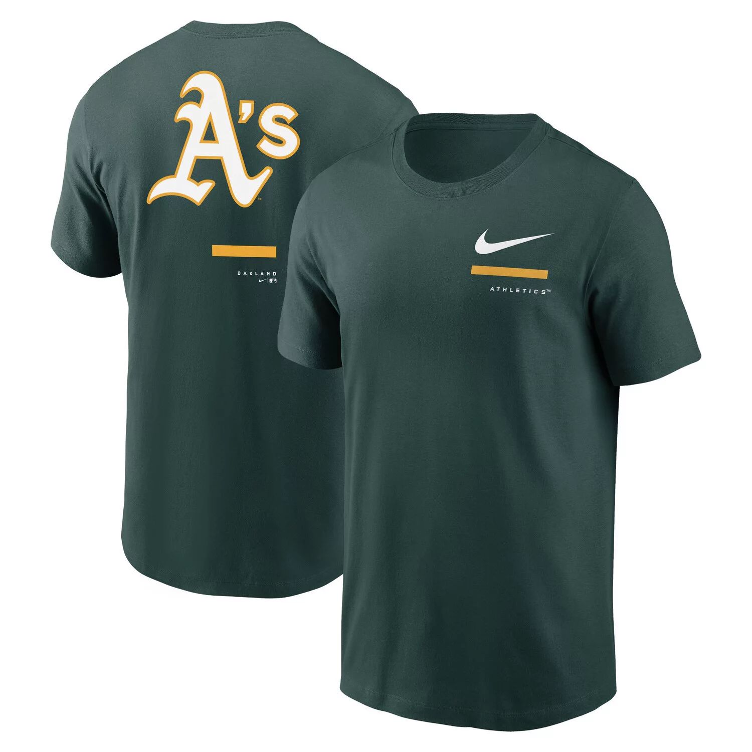 цена Мужская зеленая футболка через плечо Oakland Athletics Nike