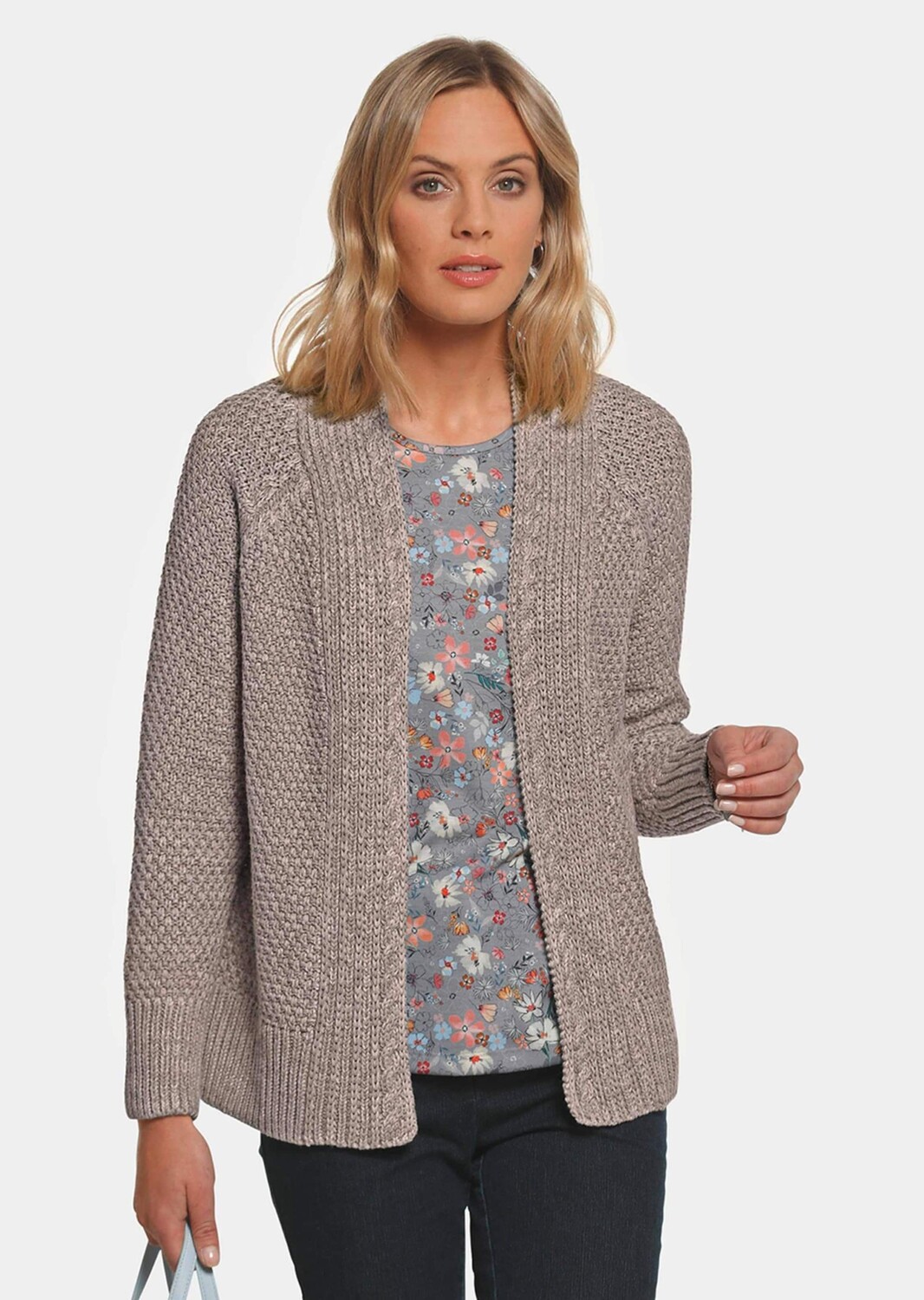 

Кардиган GOLDNER Strickjacke, цвет taupe/melange