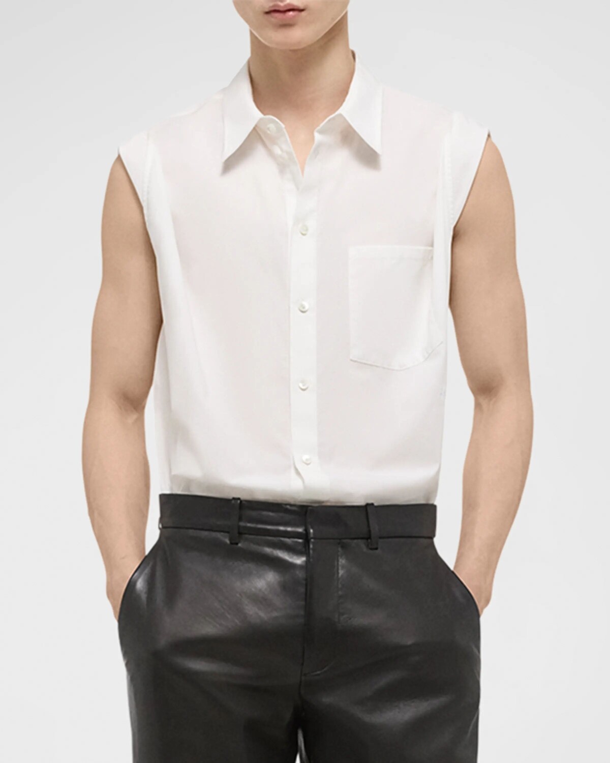 

Мужская рубашка без рукавов на пуговицах Helmut Lang, цвет White