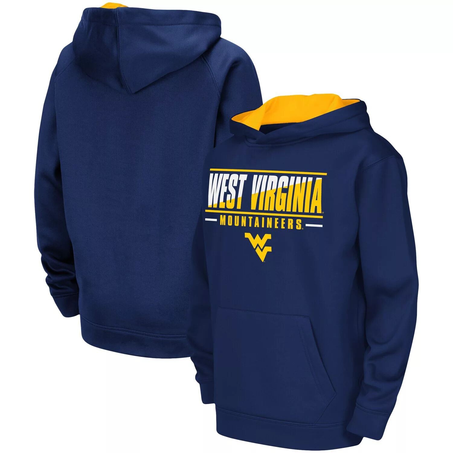 

Молодежный пуловер с капюшоном Colosseum Navy West Virginia Mountaineers Dean Slash Stack Colosseum