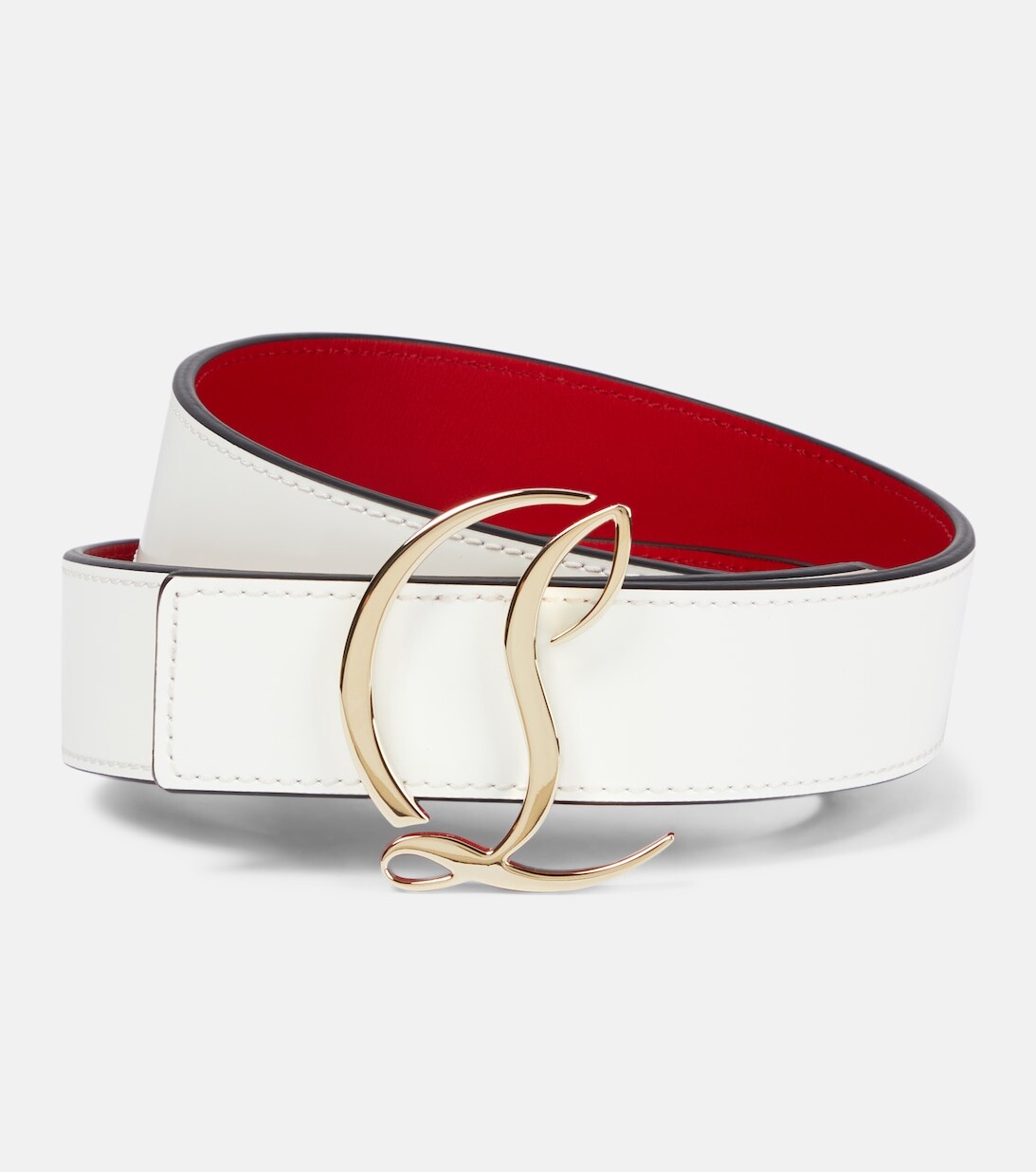 

Кожаный ремень с логотипом CL Christian Louboutin, белый