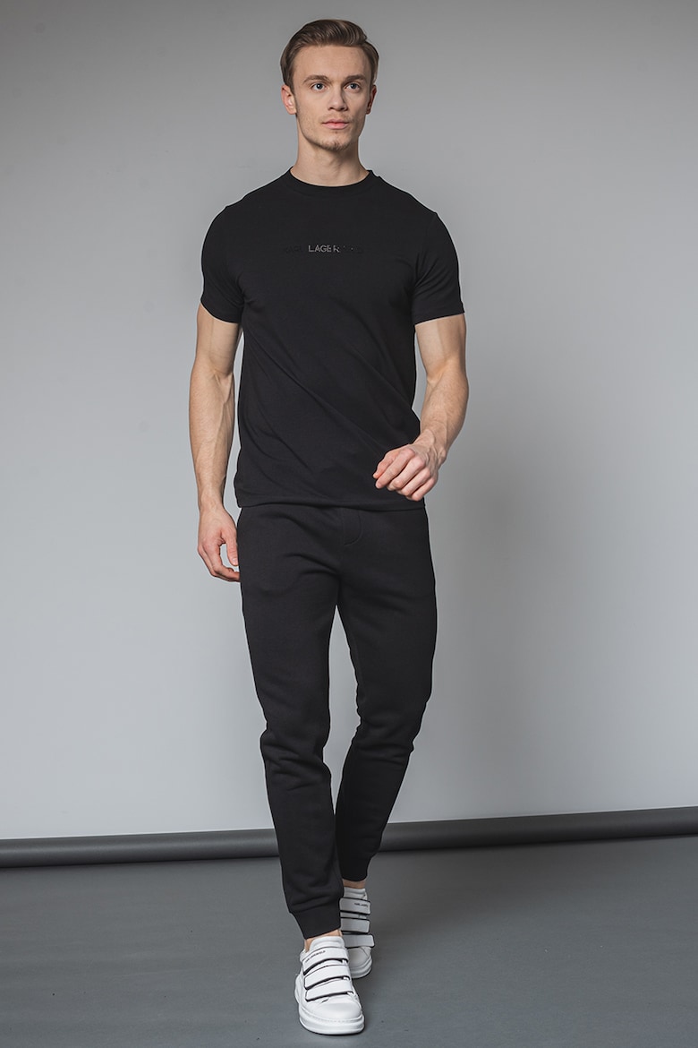 Спортивные брюки из хлопка и логотипа Karl Lagerfeld, черный