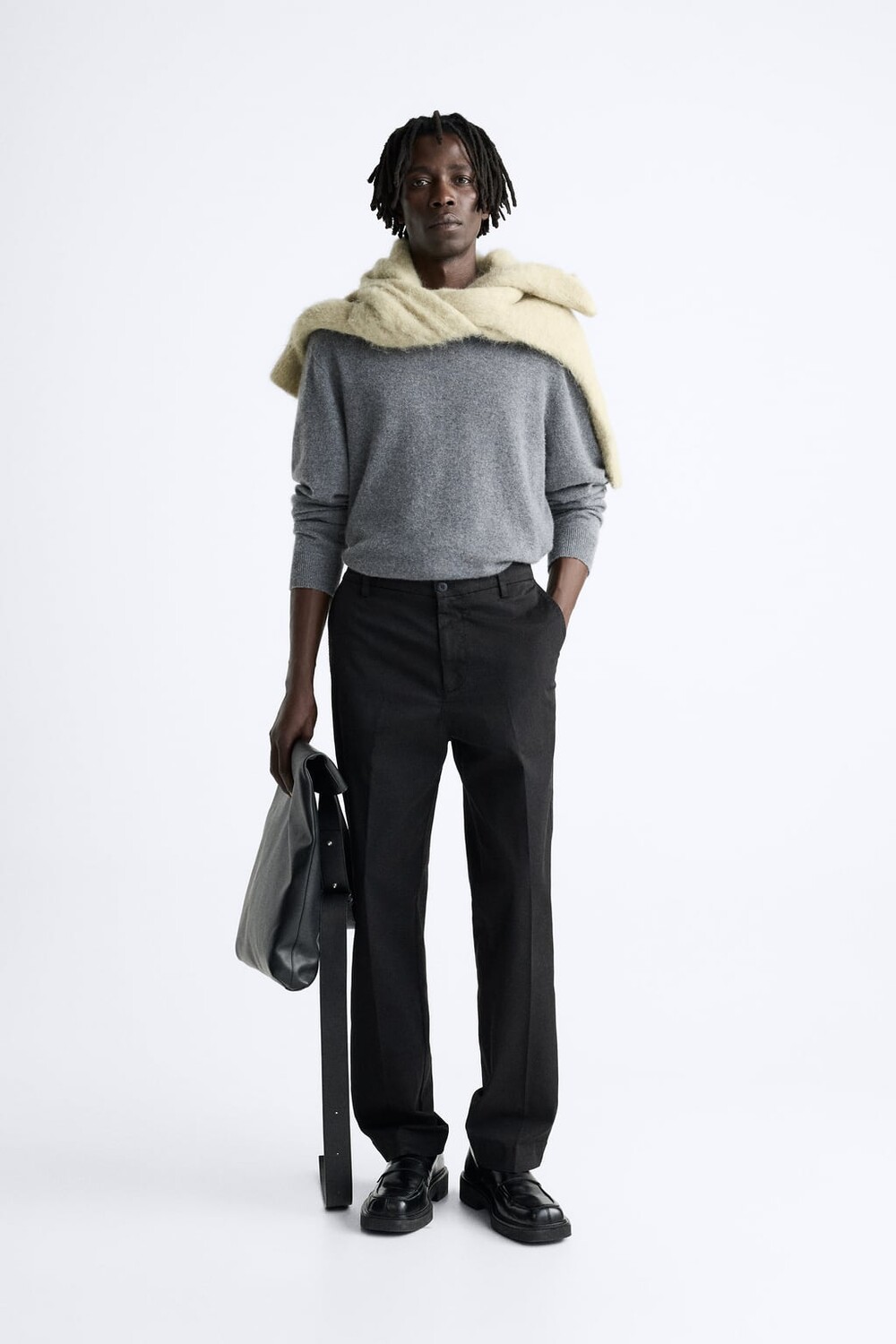 

Брюки чинос прямого кроя ZARA, черный