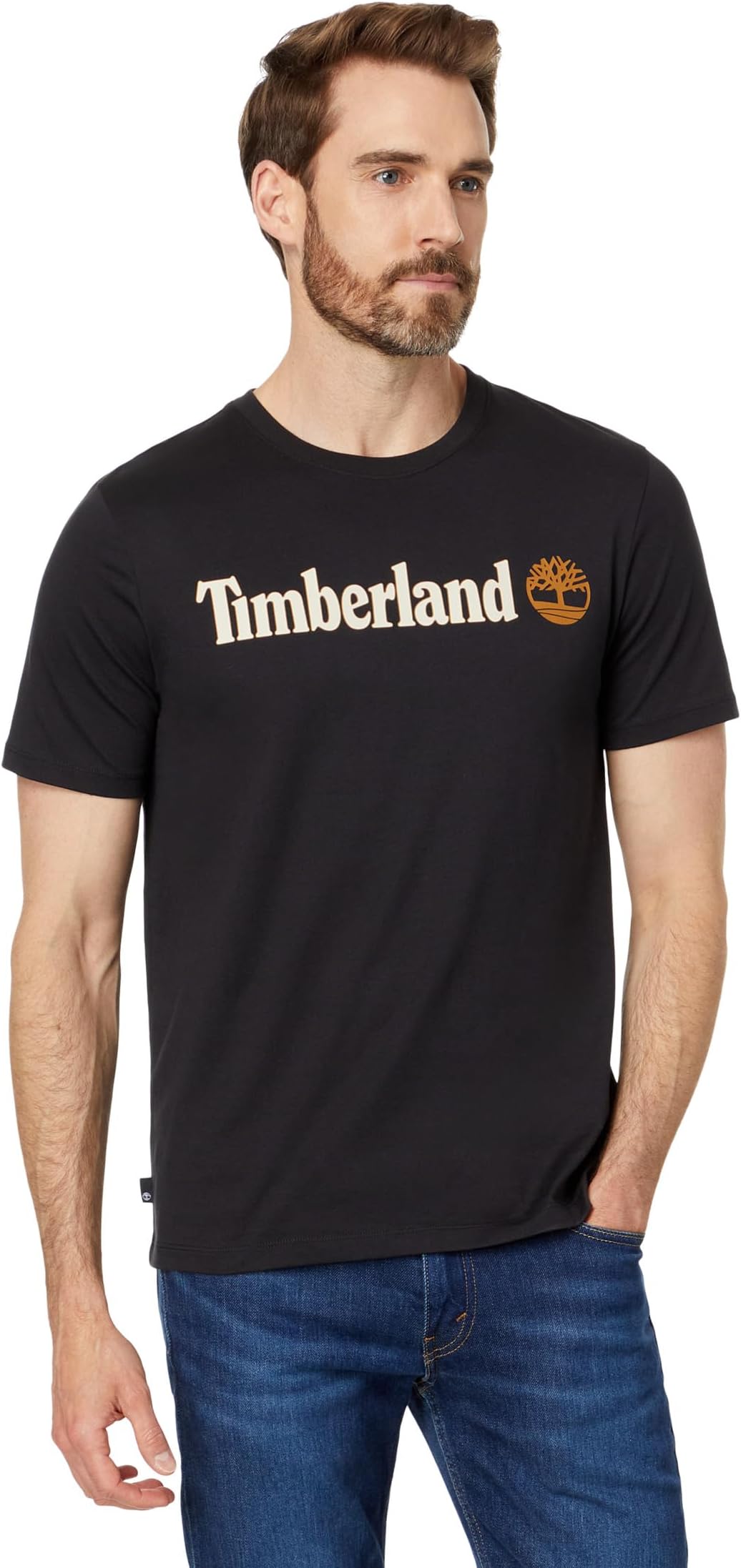 

Футболка Timberland Linear Logo Short Sleeve Tee, черный