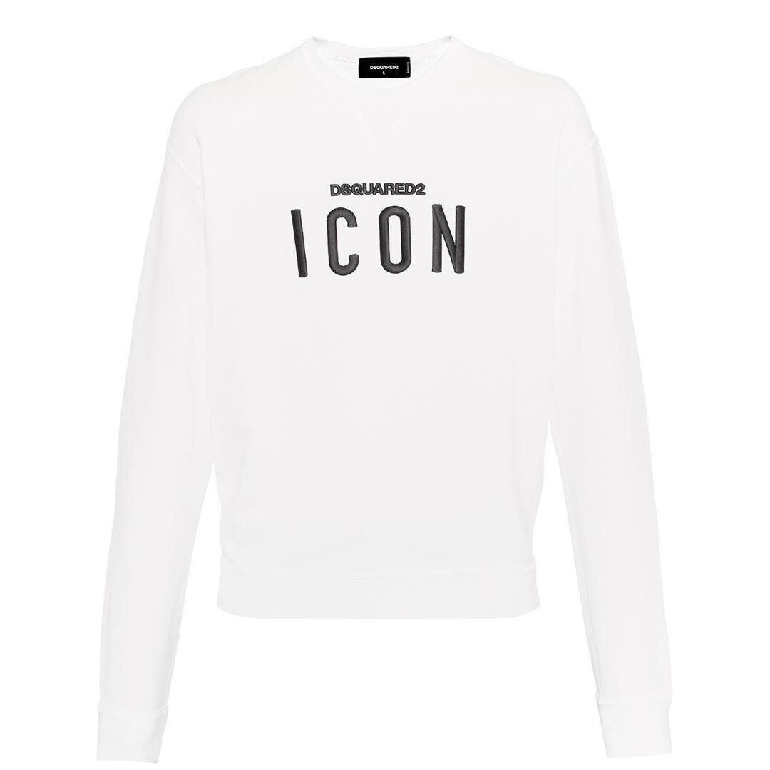 

Белый джемпер с большим вышитым логотипом ICON Dsquared2, белый