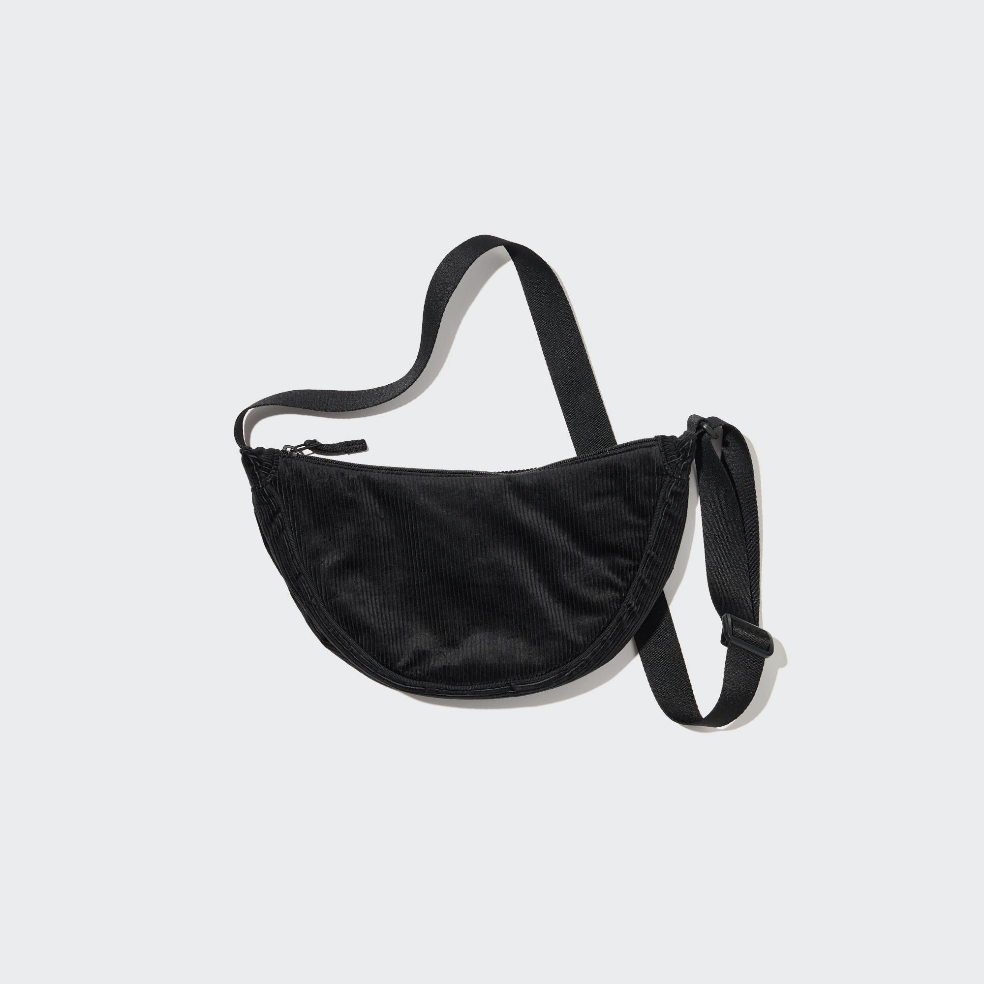 

Мини-сумка вельзовая Uniqlo с закругленной частью, черный