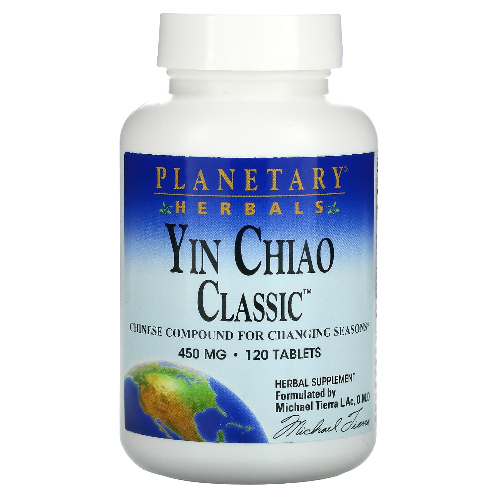 Planetary Herbals Yin Chiao Classic 450 мг 120 таблеток planetary herbals масло орегано 60 вегетарианских капсул
