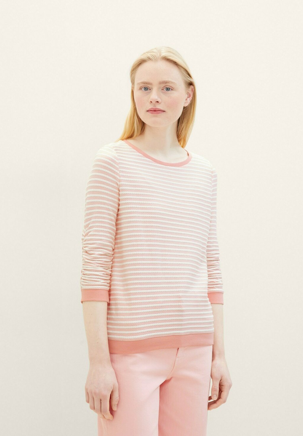 Толстовка TOM TAILOR DENIM, цвет rose white structure stripe футболка koton teenage 1yal18065ok цвет rose stripe размер s