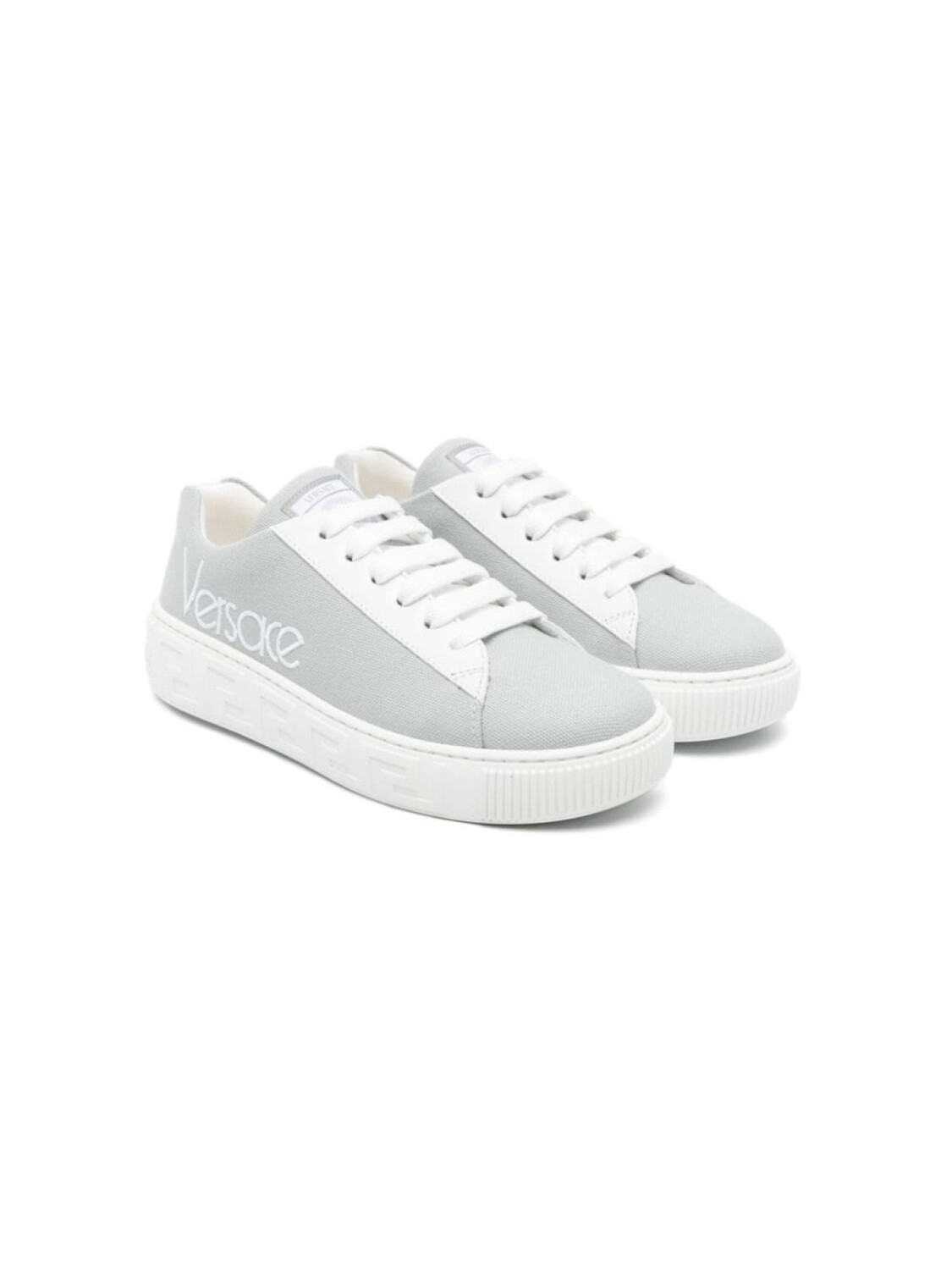 

Versace Kids кроссовки с вышитым логотипом, серый