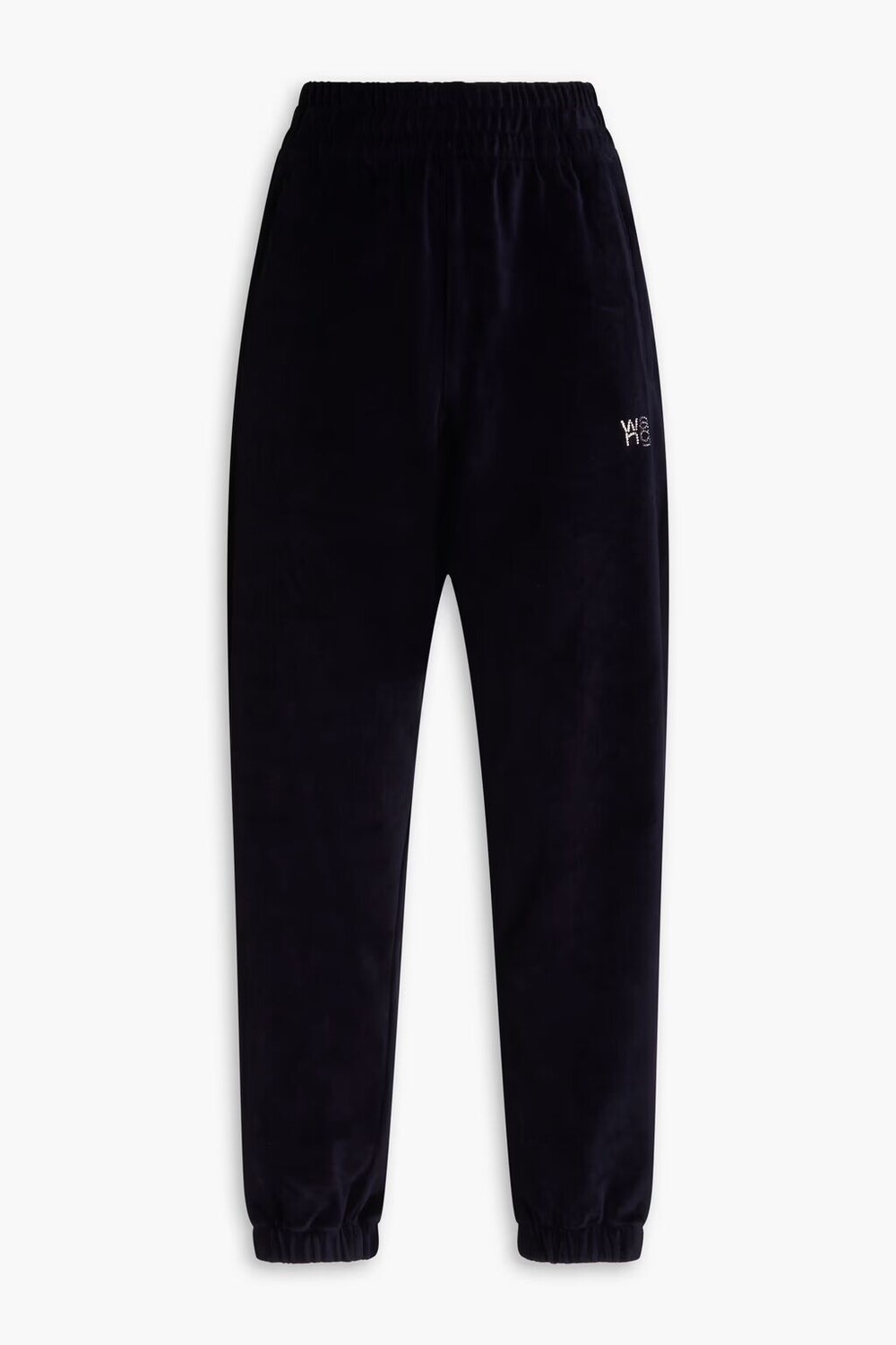 

Украшенные спортивные брюки из хлопкового велюра Alexanderwang.T, темно-синий
