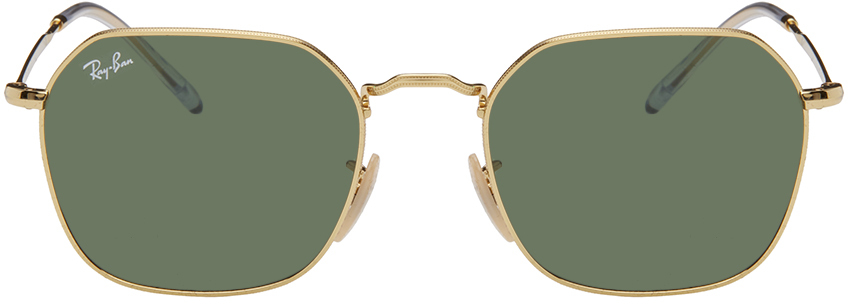 Золотые полированные солнцезащитные очки Jim Ray-Ban