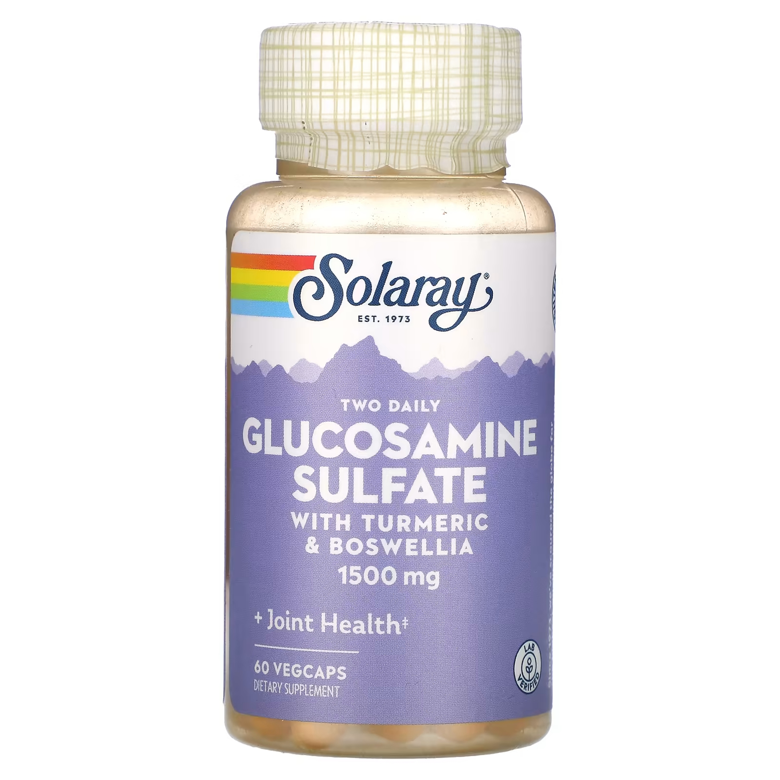 Пищевая добавка Solaray Сульфат глюкозамина, 60 капсул zahler synerg улучшенный сульфат глюкозамина 120 капсул