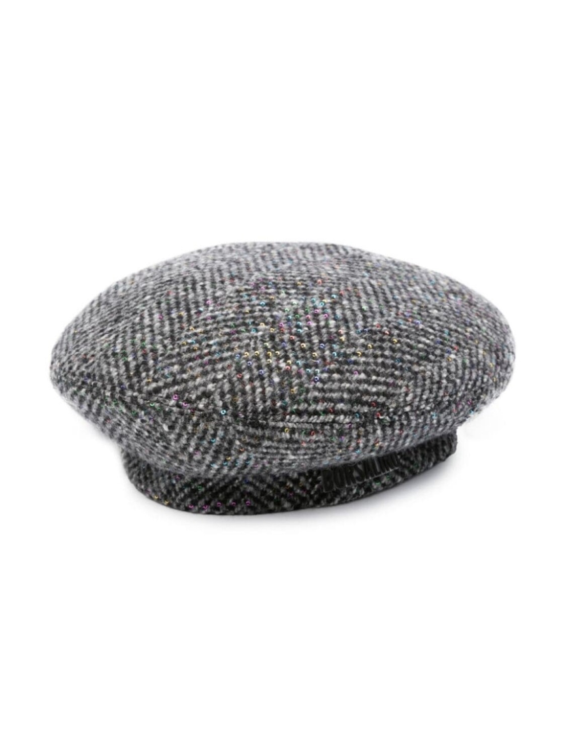 

Borsalino logo-patch knitted hat, серый